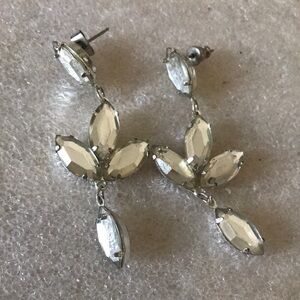 Elegant Silver and White Drop Earrings